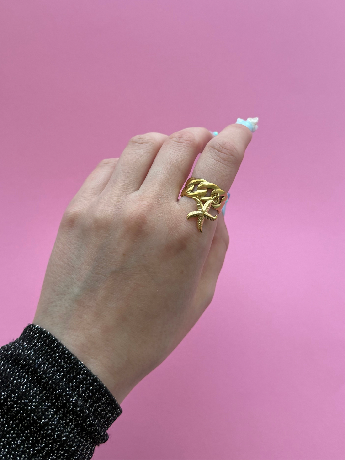 Bague étoile breloque